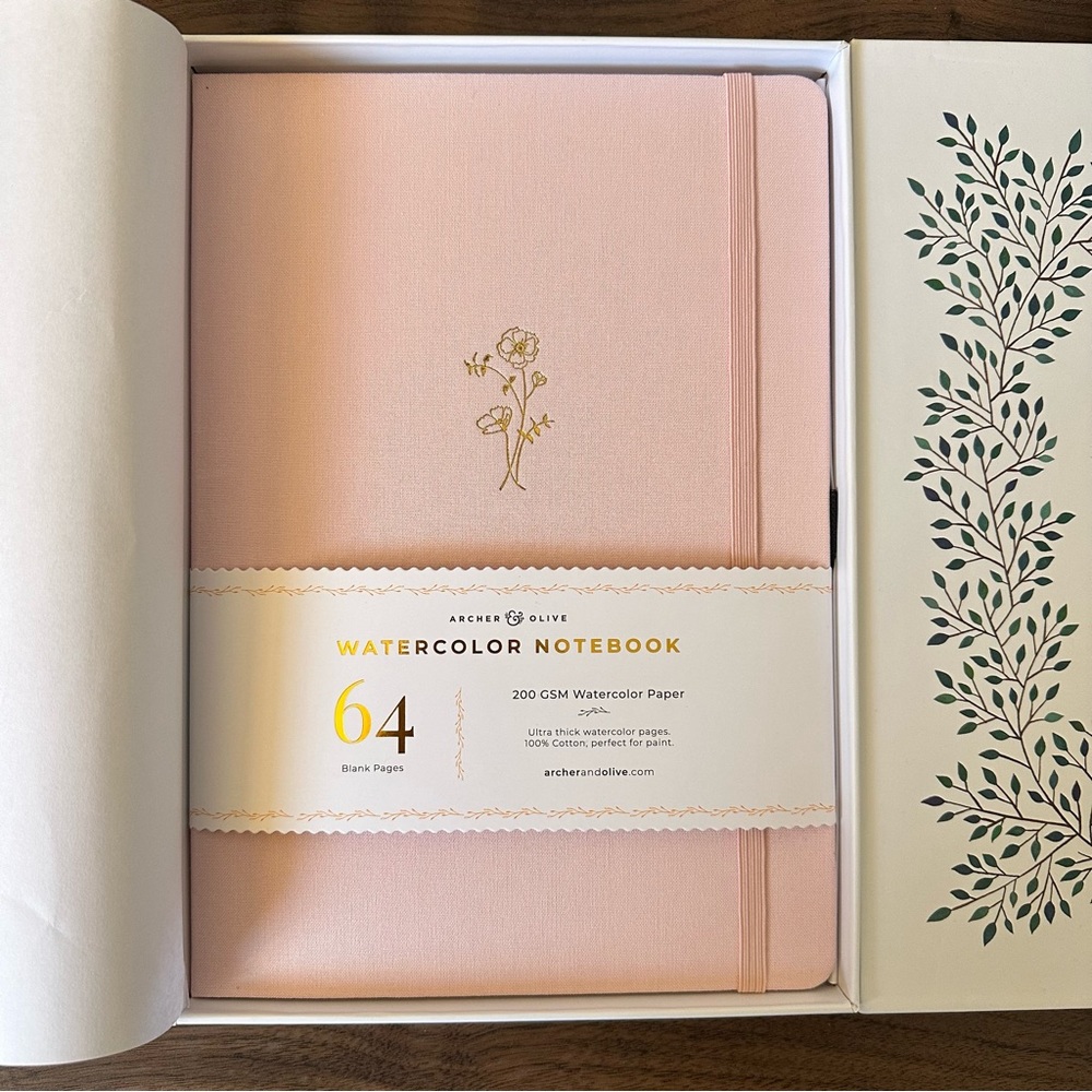 SOLD - Archer & Olive B5 Watercolor Notebook 200gsm “Awakening” Linen Cover